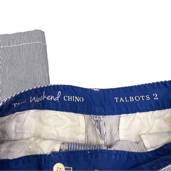 TALBOTS Women’s Weekend White & Blue Pinstripe Chino Pants, Size 2 - Picture 5 of 13